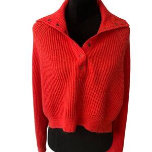 BDG NWT Small Red Marled Ribbed Long Sleeve Cropped Sweater